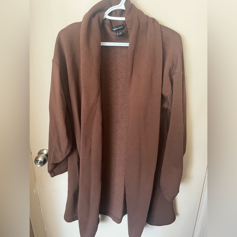 Long brown cardigan